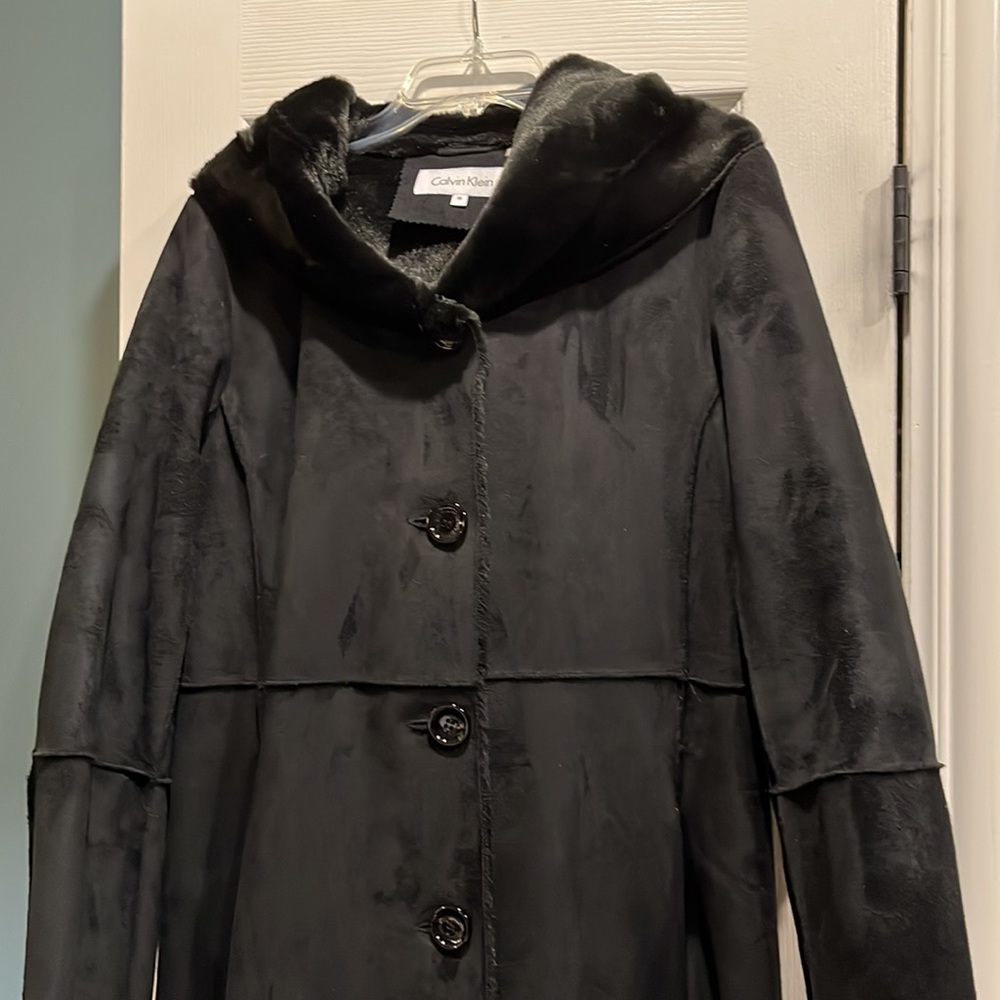 Calvin Klein black long coat, size M, NWT. - Picture 2 of 13